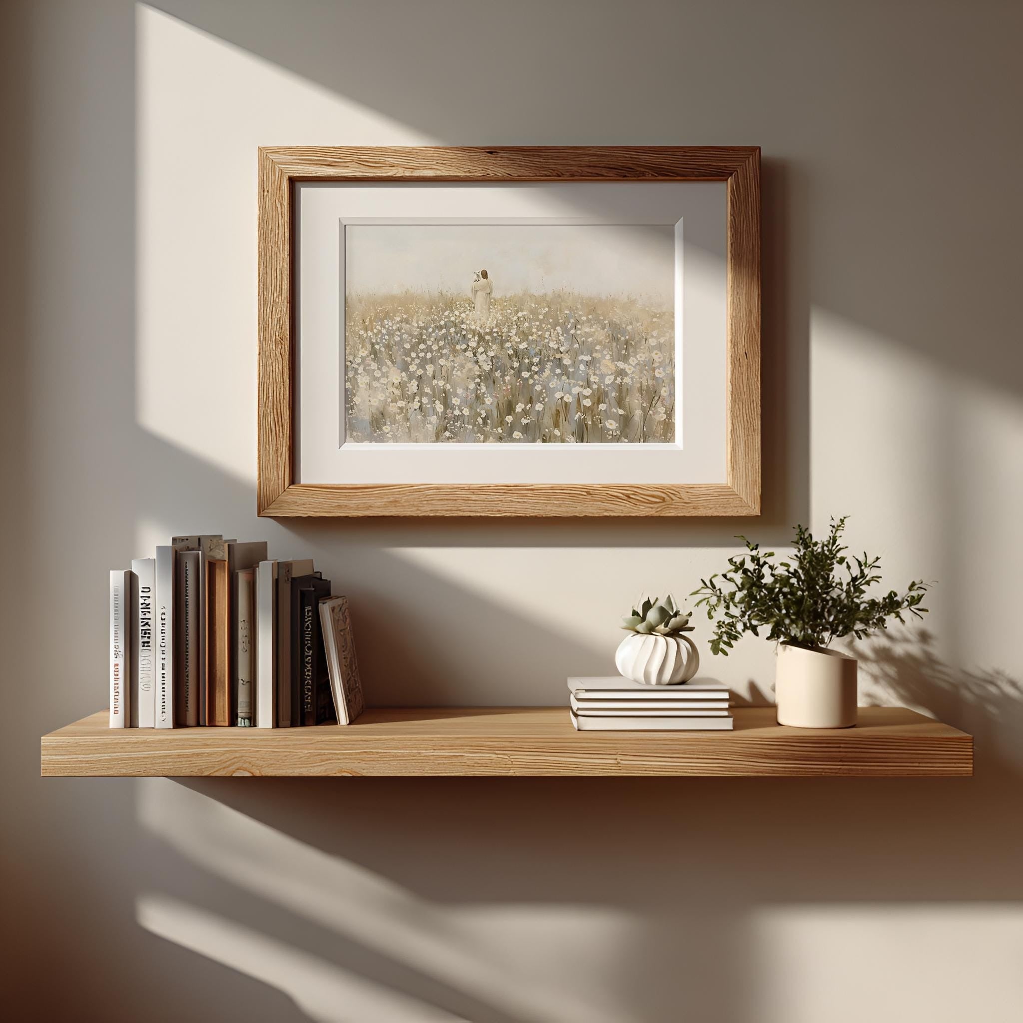 Jesus and Lamb Printed Poster, Carry You Home, Lost sheep, Jesus Leaves the 99, The Good Shepherd, Christian Home Decor